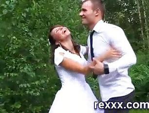 306px x 232px - Hot Russian Bride is fucked by fiancee and his friends in the wood -  Sunporno