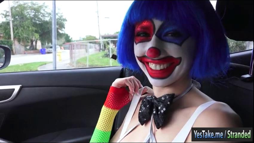Cute Clown Porn - Very slim clown Mikayla Mico hitchhikes and banged in public - Sunporno